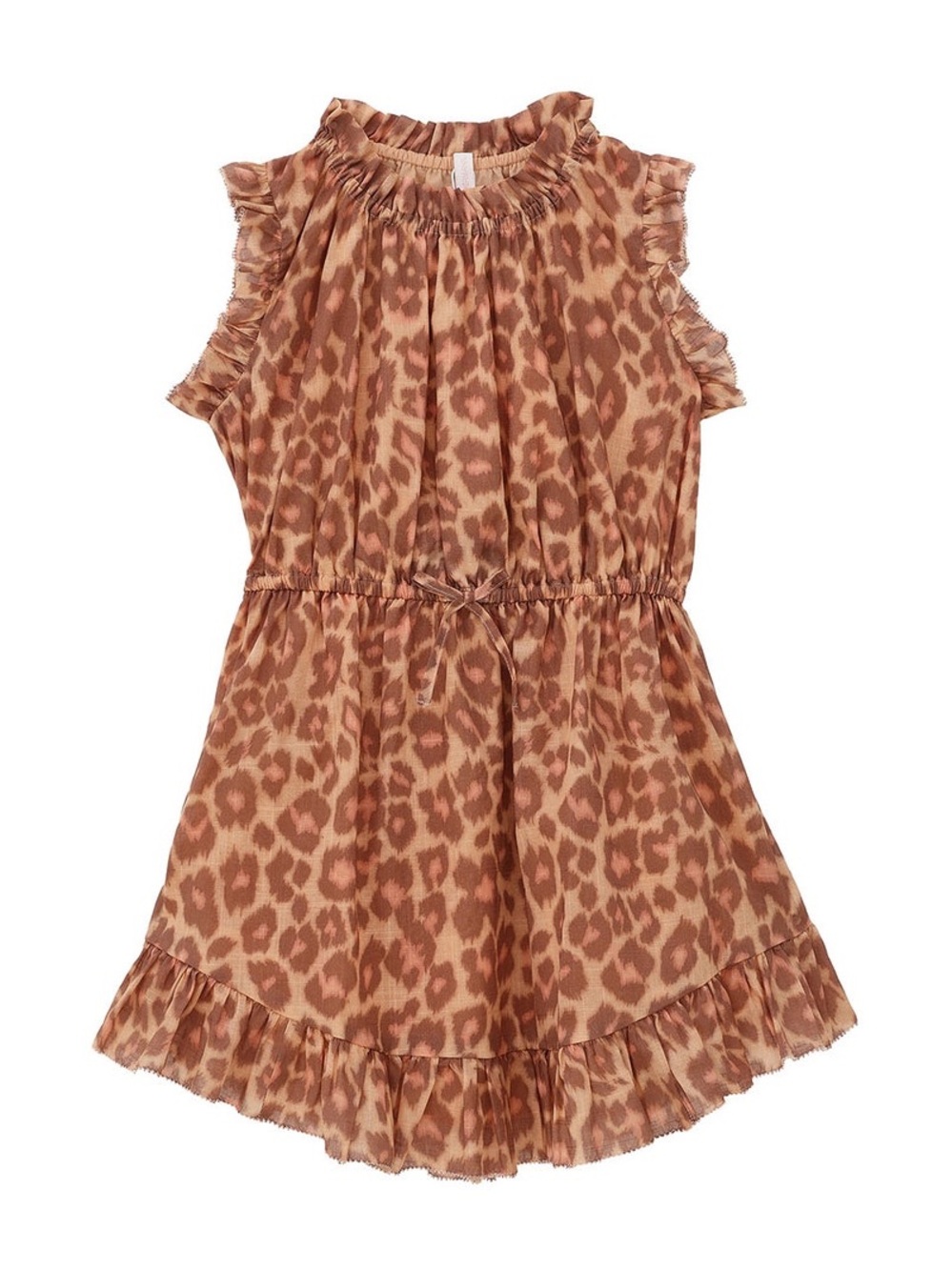 Zimmermann Brown Leopard Print Ruffle Dress
